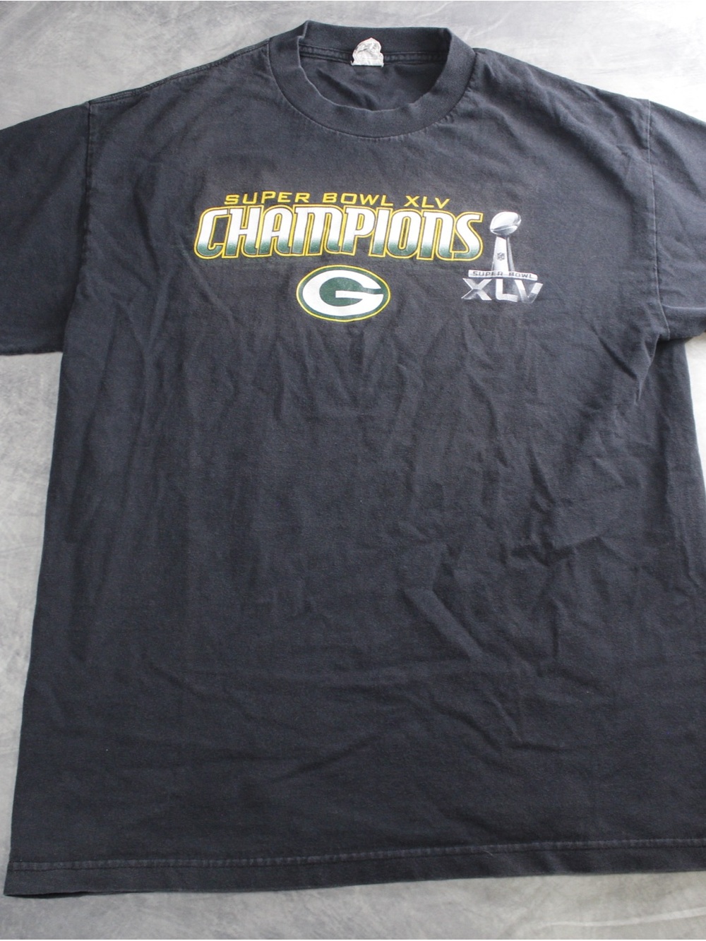 Vintage Alstyle Green Bay Packers Super Bowl XLV XL5 Champions T Shirt Men's L